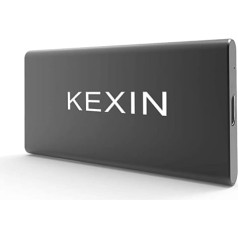 KEXIN pārnēsājamais SSD 1 TB USB C SSD Robusts ārējais cietvielu disks SSD disks klēpjdatoriem, C tipa tālruņiem, Mac, personālajam datoram un spēļu konsolei, melns