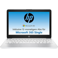 HP Stream klēpjdators | 11,6 collu HD displejs | Intel Celeron N4120 | 4GB DDR4 RAM | 64 GB eMMC | Intel grafikas | Windows 11 S-Mode | QWERTZ tastatūra | Balts | Ietver Microsoft Office 365 Single