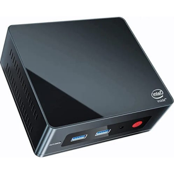 Beelink Mini PC GK Mini ar Intel procesoru J4125 (līdz 2,7 GHz) Windows 11, 8G LPDDR4/256G SSD mini dators, 4K UHD, 2.4G/5G Dual WiFi, BT4.0, divi HDMI porti, Gigabit Ethernet, Mini mini darbvirsma C. Dators