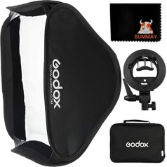 Godox 80x80 salokāms universāls softbox ar S Style Speedlite kronšteinu Flash Bowens stiprinājuma piederumiem, regulējams virziens