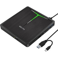 External CD DVD Drive, USB 3.0 CD DVD Burner USB C Optical Drive External DVD Drives for Laptop PC Mac MacBook Air Pro Apple Windows 11 10 iMac with SD/TF Card Reader 2 USB and Protective Box