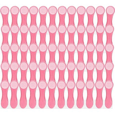 60 drēbju knaģi ar mirdzošu dizainu smalkai veļai ar mīkstu satvērienu, jaunāko klipu tehnoloģiju ar kompresijas atsperēm, izturīgas un ilgtspējīgas, konfektes rozā ar mirdzošām daļiņām.