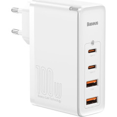 Baseus GaN CCGAN2P-L02 Tīkla Lādētājs 2 x USB | 2 x USB-C | 100W | 5A balts