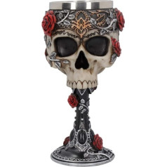 Nemesis Now Goblet Rose Goblet 18 cm melni sveķi ar nerūsējošā tērauda ieliktni, viens izmērs