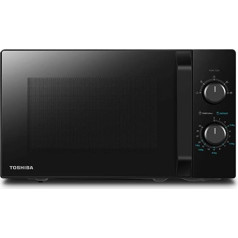 Toshiba MW2-MM20PF(BK) mikroviļņu krāsns, Solo mikroviļņu krāsns 20 l, 800 W, 5 jaudas līmeņi ar praktisku atkausēšanas funkciju, LED apgaismojums iekšpusē, melns