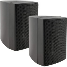 ChiliTec 2-Way Speakers Black Pair Wall Speakers for HiFi Stereo Home Cinema 40 Watt 8 Ohm