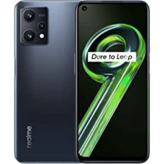 realme 9 5G — 4 + 64 GB viedtālrunis, Snapdragon 695 5G procesors, īpaši šķidrs 120 Hz displejs, 50 MP AI trīskāršā kamera, jaudīgs 5000 mAh akumulators, līdz 7 GB dinamiskā RAM, Meteor Black