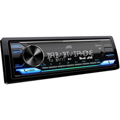 JVC KD-X482DBT USB automašīnas radio ar DAB+ un Bluetooth brīvroku komplektu (USB, AUX-In, 3 x Pre-Out 2,5 V, Amazon Alexa, skaņas procesors, 4 x 50 W, VAR. Apgaismojums)