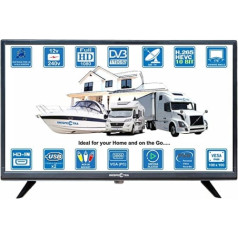 Unispectra® 22 collu Full HD LED digitālais 240 V 12 V televizors Freeview un SAT uztvērējs, USB multivides atskaņotājs, HDMI. 12 V TV dzīvojamajām mājām, dzīvojamajiem autofurgoniem, dzīvojamo māju TV, kempings, kravas automašīna, laiva, 