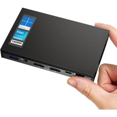 Mini dators, MeLE Quieter3Q Celeron N5105 8GB 128GB Windows 11 Pro mikro dators bez ventilatora mazs galddators ar Gigabit Ethernet WiFi 6, BT 5.2, PXE, Dual 4K HDMI, VESA birojam/mācībām/mājām