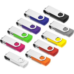 AreTop USB 2.0 atmiņas kartes, 8 GB USB atmiņas kartes, 10 pack, liela ātruma datu glabāšanas atmiņas kartes (daudzkrāsu)