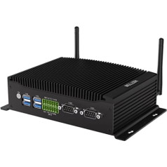 HISTTON Fanless Mini PC Core i5-8260U 16GB RAM 512GB M2 SSD Industrial PC ar 2 RS232/485 COM Dual HD+DP 4K Triple Display 2 LAN, 6 USB, GPIO, WiFi, BT4.2, Mini PC Windows 11 Pro, L. inux/Ubuntu