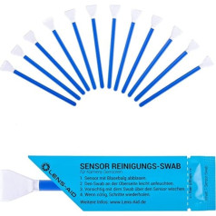 Lens-Aid Sensor Cleaning Swabs for Cleaning MFT Camera Sensors: 12x Microfibre Cleaning Swab 12 mm Individually Packed