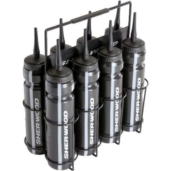 SHER-WOOD Metal Bottlerag incl. 8 blk bottles each