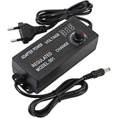 Adjustable Power Adapter with Rotary Button/LED Digital Display, 3V-12V 5A 60W / 9-24V 3A 72W Voltage Adjustable Transformer Power Adapter for LCD Monitors/Motors/Mini TV/DVD Player (9-24V 3A 72W)