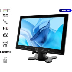 Nvox 10-дюймовый светодиодный HD-монитор с HDMI VGA AV 12 В 230 В