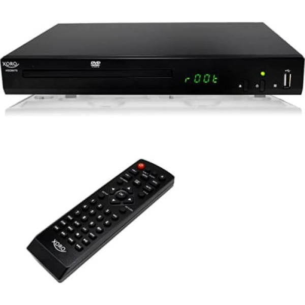 Xoro HSD 8470 HDMI MPEG4 DVD atskaņotājs USB 2.0 Media Player 1080p Upscaling MultiROM melns