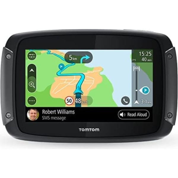 TomTom Rider 500 Motorcycle Sat Nav (4,3 collas, ar līkumainiem un kalnainiem ceļiem, īpaši motocikliem, atjauninājumi, izmantojot Wi-Fi, saderīgi ar Siri un Google tagad)