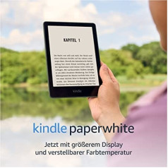 Kindle Paperwhite (16 GB) — tagad ar 6,8 collu displeju un regulējamu krāsu temperatūru — ar reklāmām — agaves zaļa