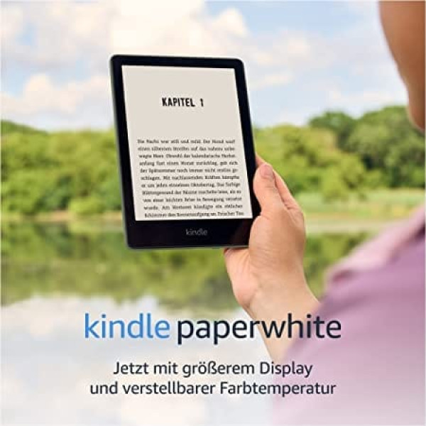 Kindle Paperwhite (16 GB) — tagad ar 6,8 collu displeju un regulējamu krāsu temperatūru — ar reklāmām — agaves zaļa