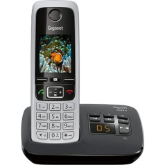 Gigaset C430A Cordless Phone with Answering Machine - DECT Phone with Hands-Free Function - Classic Universal Handset with TFT Colour Display - Black/Silver