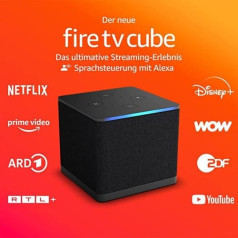 Pilnīgi jauns Fire TV Cube | Brīvroku straumēšanas multivides atskaņotājs ar Alexa, Wi-Fi 6E, 4K Ultra HD