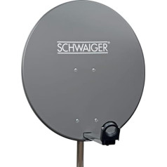 SCHWAIGER - 166 satellite dish, satellite antenna with LNB support arm and pole holder, satellite dish made of steel, 75 x 85 cm