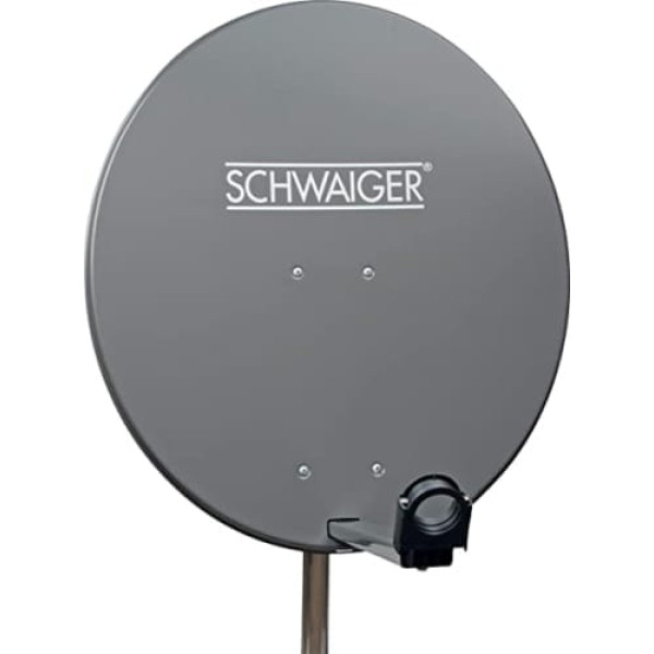 SCHWAIGER - 166 satelītantena, satelīta antena ar LNB atbalsta sviru un staba turētāju, satelītantena izgatavota no tērauda, 75 x 85 cm