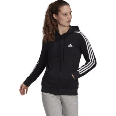 Adidas 3 Stripes FL Hoodie ar pilnu rāvējslēdzēju GM5567 / melns / XS