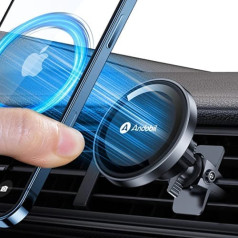andobil mobilo tālruņu turētāja automašīnas magnēts, kas ir savietojams ar MagSafe [The Strongest Magnetic Force] automašīnas turētājs iPhone 14/13/12 Pro Max Plus 360° grozāms automašīnas mobilā tālruņa turētāja ventilācija visiem mo