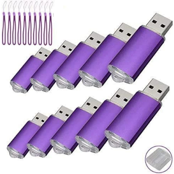 10 USB atmiņas kartes, USB 2.0 atmiņas kartes, violets 512 MB