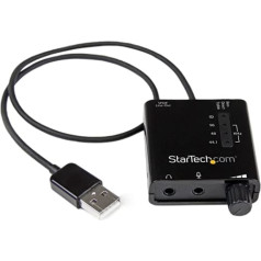 StarTech.com USB audio adapteris - ārējā USB skaņas karte ar SPDIF digitālo audio ar 2x 3,5 mm klinke - USB vai audio pārveidotājs - Schwarz