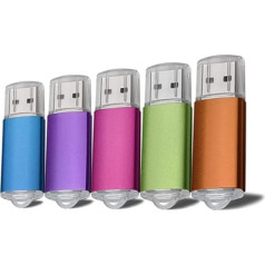 5 x 2 g atmiņas disks Memory Stick USB zibatmiņas disks USB 2.0 pildspalvveida pilnšļirce, zila/violeta/rozā/zaļa/oranža 8 gb