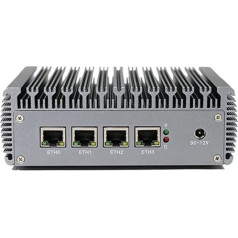 Firewall Mini PC ar 2.5G Gigabit LAN, Firewall Micro Appliance Celeron J4125, 4 x I225 Gigabit LAN, Fanless Mini PC AES-NI, 12V, WiFi, HDMI, VGA, USB 3.0, 8GB RAM/256GB SSD