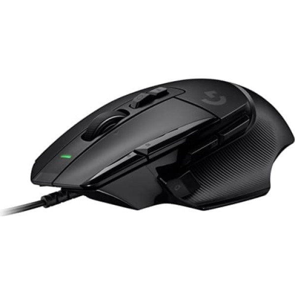 Vadu spēļu pele Logitech G G502 X — LIGHTFORCE hibrīda optiskais mehāniskais primārais slēdzis, HERO 25K spēļu sensors, saderīgs dators — macOS/Windows — melns