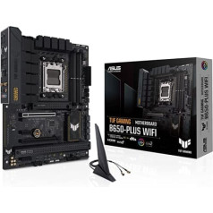 ASUS TUF GAMING B650-PLUS WIFI mātesplates ligzda AMD AM5 (Ryzen 7000, ATX, PCIe 5.0, DDR5 atmiņa, 14 barošanas posmi, USB 3.2 Gen 2x2 Type-C, WiFi6, Aura Sync)