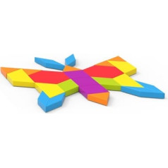 Iwood Puzzle game butterfly tangram in a can