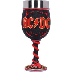 Nemesis Now AC/DC augstsprieguma rokenrola kauss gaismas taures, vīna glāze, melna, 19,5 cm