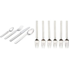 Alessi 4180S24 Dry Cutlery Set 24 Pieces Stainless Steel Silver and 6 Dry Cake Forks