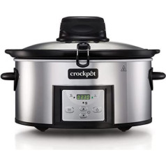 Crockpot Lēnā plīts ar automātisku maisīšanas funkciju | ar programmējamām vadības ierīcēm | 5,7 L (5-6 personām) | ar automātisko blenderi | Nerūsējošais tērauds [CSC012X]