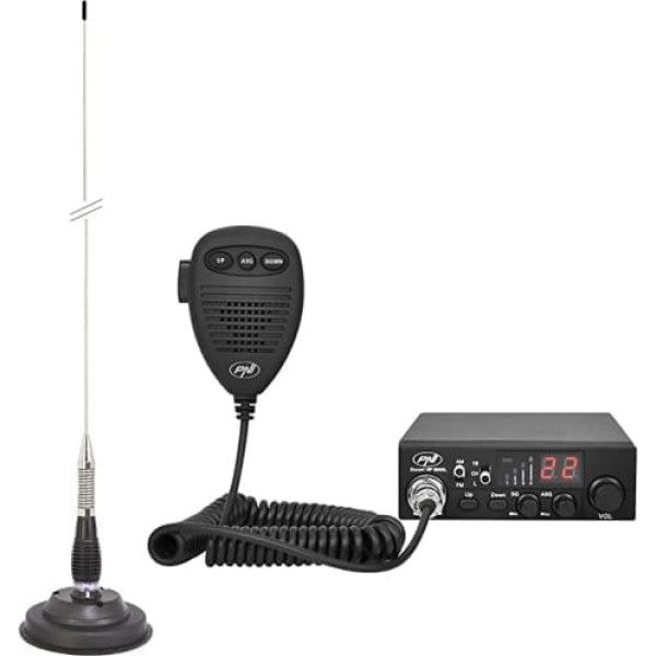 Iekļauts PNI CB radio komplekts CB Escort HP 8000L ASQ + CB-Antena ML100 cigarešu aizdedzinātāja spraudnis