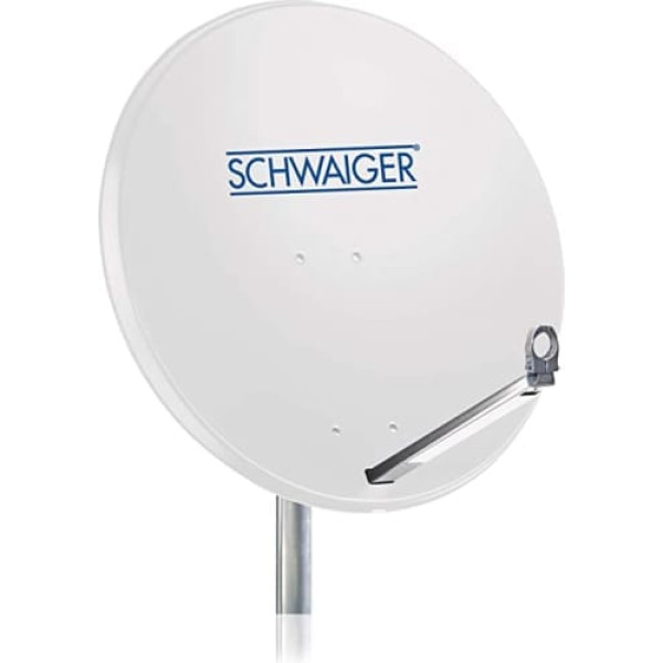 SCHWAIGER - 180 satelītantena, satelīta antena ar LNB atbalsta sviru un staba turētāju, satelītantena izgatavota no alumīnija, 75 x 85 cm