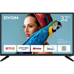 DYON Smart 32 X-EOS 80 cm (32 collu) viedais televizors (HD, HD trīskāršs uztvērējs (DVB-C/-S2/-T2), App Store, Prime Video, Netflix, Magic Remote ar balss un žestu vadību) [Mod. . 2022. gads