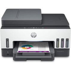 HP Smart Tank 7605 daudzfunkcionāls daudzfunkciju printeris (printeris, skeneris, kopētājs, fakss, ADF, WLAN, LAN, AirPrint, ietver aptuveni 3 gadu tinti) fotogrāfijām un dokumentiem, līdz 1200 lapām mēnesī