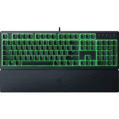 Razer Ornata V3 X - plakana membrānas tastatūra ar Chroma RGB (klusi membrānas slēdži, ergonomisks plaukstu balsts, taustiņu vāciņi pret UV pārklājumu) QWERTZ DE Izkārtojums | Melns, RZ03-04470400-R3G1