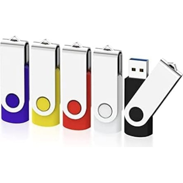 USB zibatmiņas disks 64 GB 3.0 5 gab. Kootion Stick USB 3.0 64 GB, 5 pack USB 3.0 liela ātruma atmiņas karte (64Go 3.0, sudraba klips)