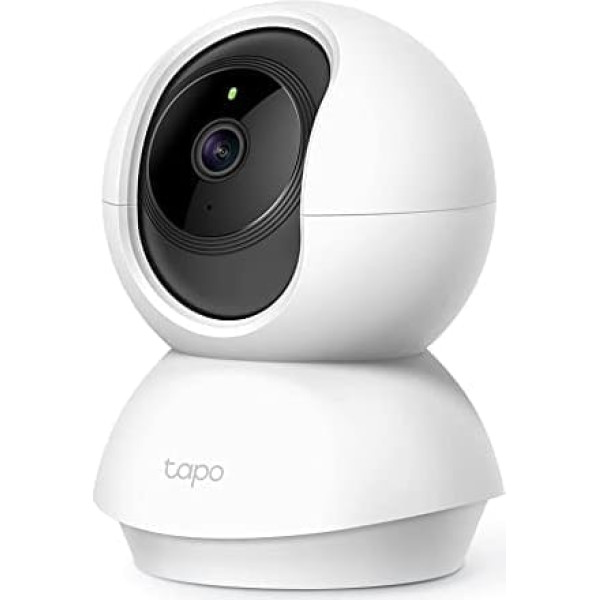 TP-Link Tapo C200 WiFi IP kamera (objektīva panoramēšana un slīpums, 1080p izšķirtspēja, divvirzienu audio, nakts redzamība, līdz 9 m, līdz 128 GB vietējā atmiņa SIM kartē) Balta