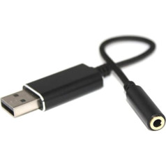 Ovegna USB Audio to 3.5 mm Jack Adapter USB Jack Adapter with Microphone USB Sound Card for PS4 Headphones, Laptop, PC