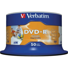 Verbatim 16x DVD-R 4,7GB IW 50 Spinle Drukājams