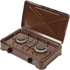 Adjustable 2-burner gas cooker ravanson k-02br (bronze)